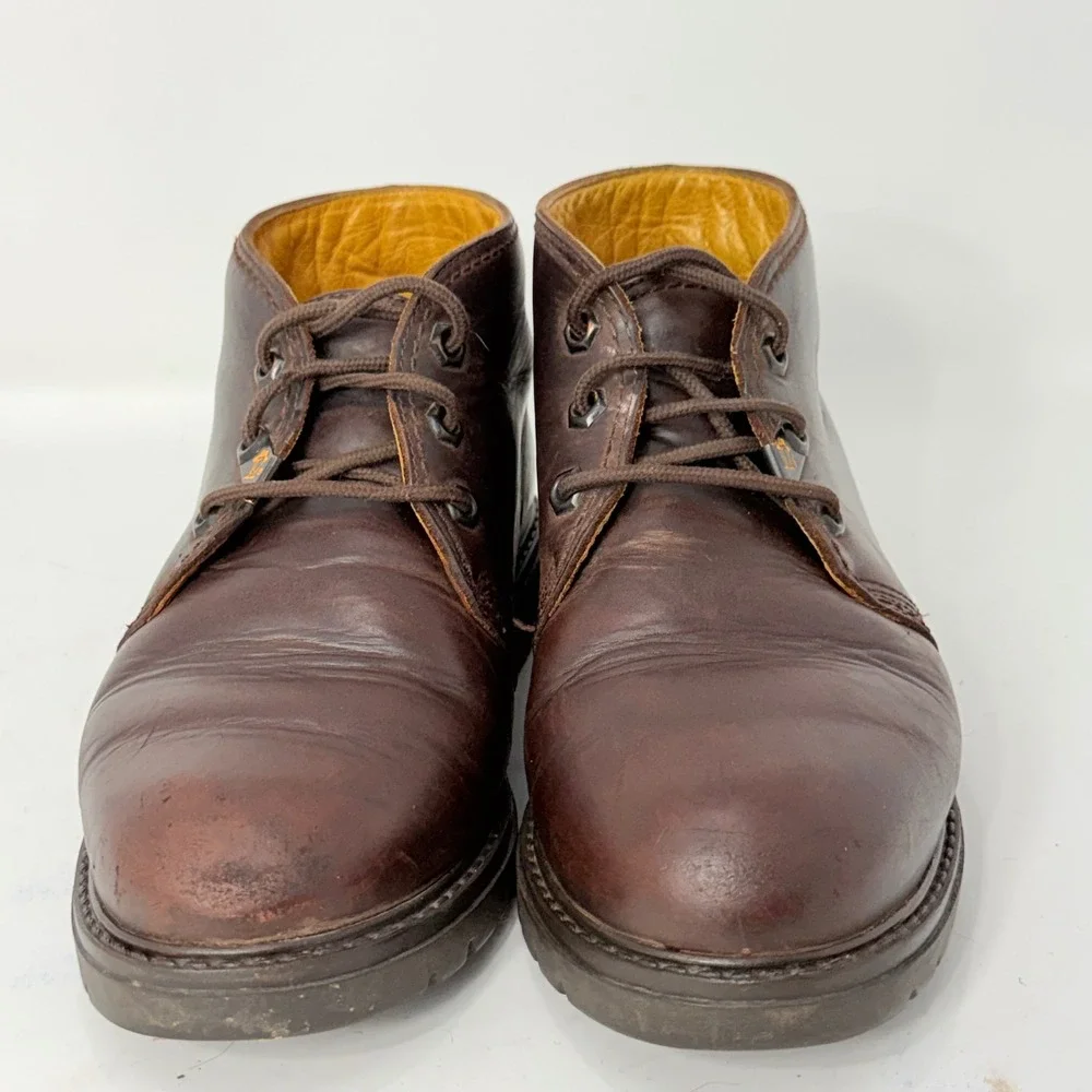 Havana Joe Brown Leather Chukka Boots Spain 201-B Women Size 8 Ankle Lug Sole